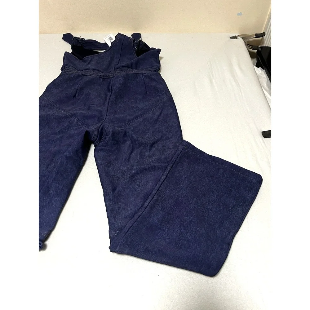 We Wore What Women's Sleeveless‎ Ski Suit Darkwash Denim Texture Size L